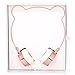 LUX ACCESSORIES Rose Gold Bear Ears Headphones Wire Frame Headset w Microphone
