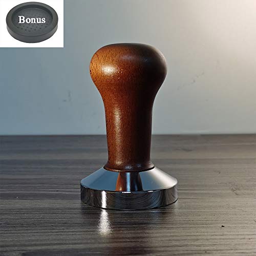 Joy-Now Espresso Zubehör 51mm Tamper Set - Vintage Holz Kaffee Tamper mit Silikonmatte Ständer - Barista Tamper Tool – Bild 3