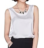 Inital Women's Silk Tank Tops Silky Cami Slolid Sleeveless Blouse