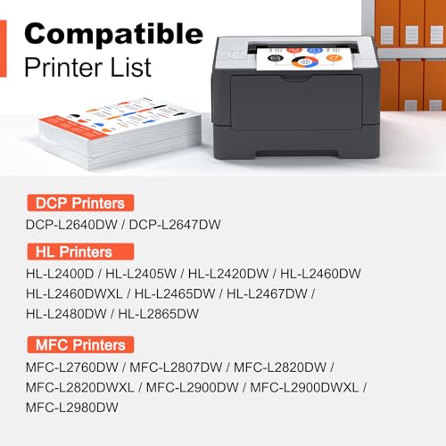 TN830XL TN830 Toner Cartridge Compatible Brother HL-L2460DW DCP-L2640DW Toner Replacement for Brother 830XL High Yield Black Toner Use with HL-L2465DW HL-L2400D MFC-L2820DW HL-L2480DW Printer(2 Black)