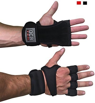 Workout Gloves With Wrist Support for Cross Training, CrossFit, Weightlifting, Pullups, Gym, Powerlifting. Real Leather Hand Protection & Grip Great for CrossFit, Pull ups, Weights - Adjustable Wraps