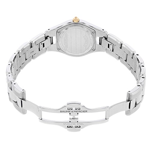 Baume-et-Mercier-Edelstahl-Mercier-Silber-Damen-Linea-Baume-Uhr-Stahl-Zifferblatt-und