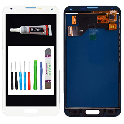MPP UG Replacement Display for Samsung Galaxy S5 SM-G900F LCD Touchscreen Digitizer White LCD + Touch + Tool Set + Liquid Glue