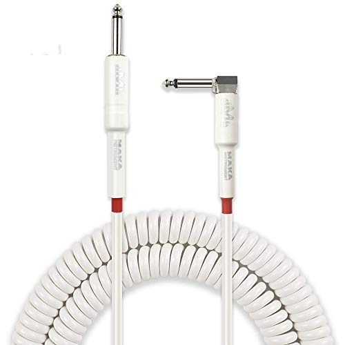 M MAKA Premium Guitar Coil Cable 30 Feet, Instrument Coiled Curly Cord