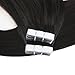 20 Inch Tape in Hair Straight Unprocessed Remy Human Hair Off Black Color 1B Seamless Skin Weft Invisible Glue in Hair Extensions 50g/20pcs