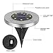 Solar Ground Lights, 4Pcs Underground Sensing Landscape Lights, 8LED Waterproof Solar Powered Disk Flood Lights lamp for Pathway Outdoor In-Ground Lawn Yard Driveway Patio Walkway Garden -White