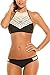 Memory baby Womens Two Pieces Bathing Suit High Neck Swimsuit Bnikini Set Padding Swimwear (S, Black)