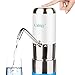 New Water Pump for 5 Gallon Bottle Water Dispensers, Electric Drinking Water Pump with Rechargeable, Portable Automatic Water Bottle Pump for Camping Kitchen Home Office - White