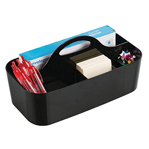 mDesign Plastic Office Storage Organizer Caddy Tote with Handle for