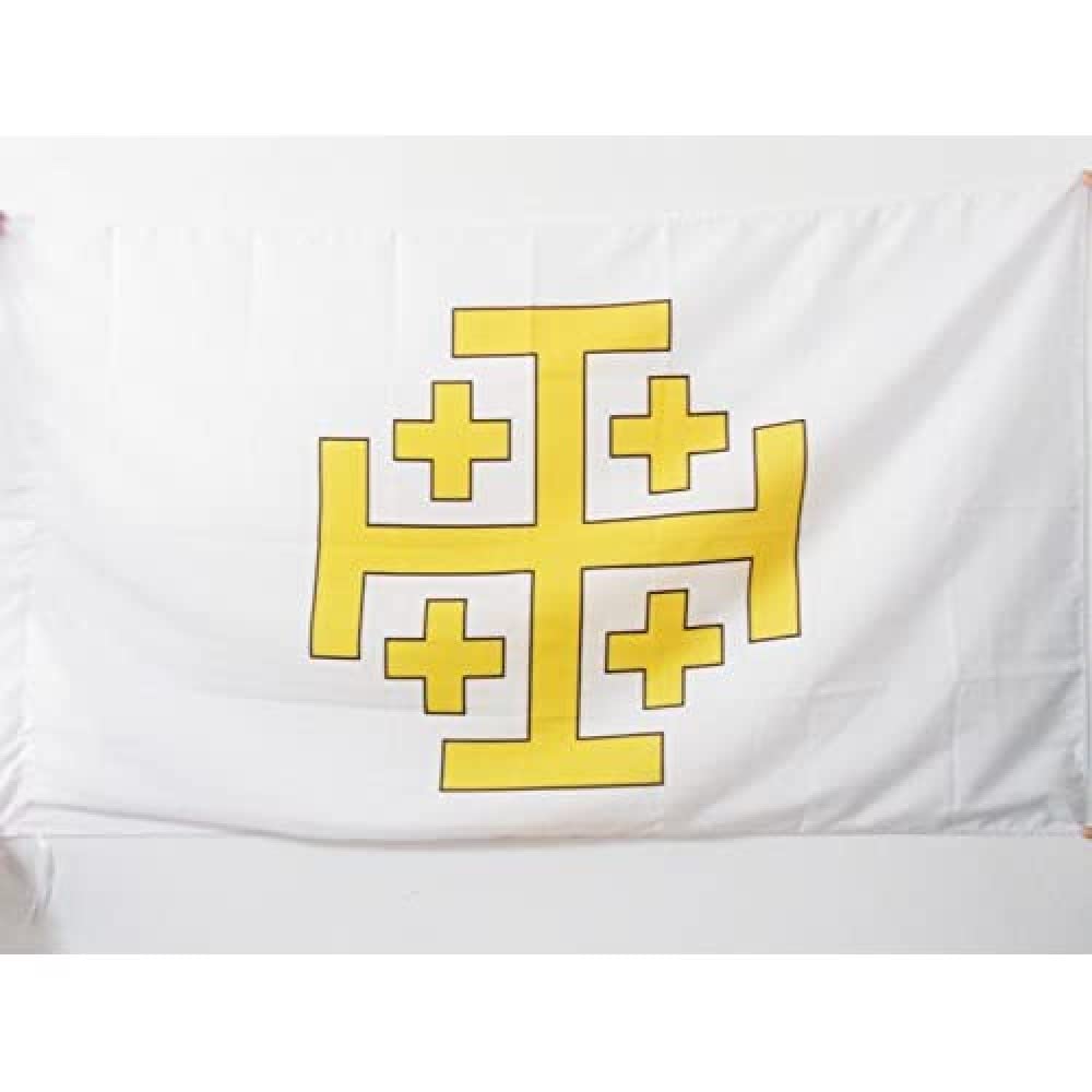 AZ FLAG - Latin Kingdom of Jerusalem Flag - 2x3 Ft - Catholic Banner with Sleeve - 100% Polyester - Fade Resistant - Vivid Colors - 2' x 3' Feet - 90x60 Cm