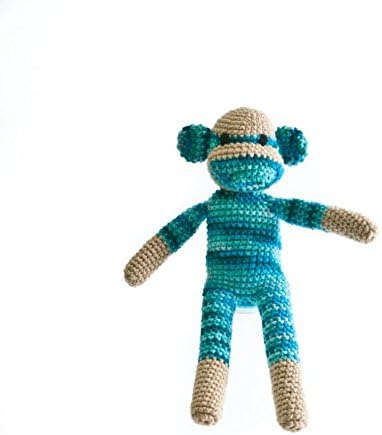 The Monkey Project Handmade Blue Sock Monkey Doll