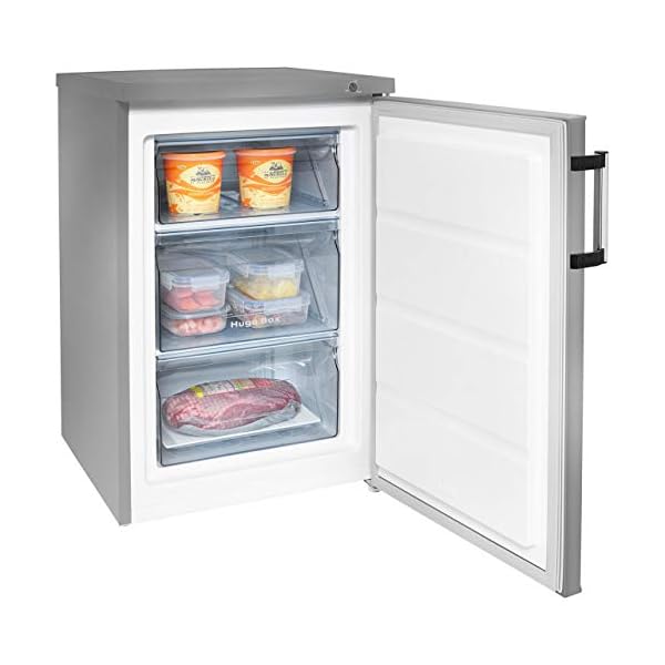 Hisense-FV105D4BC21-82-Litre-Freestanding-Under-Counter-Freezer-A-Energy-Rating-56cm-Wide-Stainless-Steel Hisense FV105D4BC21 82 Litres Freestanding Freezer, 56 × 84.5 × 57.5 cm (W×H×D), Stainless steel, Grey