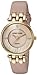 Anne Klein Women's AK/2684LPST Diamond-Accented Gold-Tone and Pink Leather Strap Watch and Bangle Set