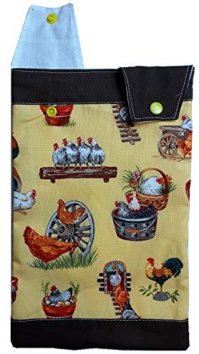 Catheter Leg Bag Holder. Drainage Bag Cover. Nutex.100% Cotton. Chickens Pattern.