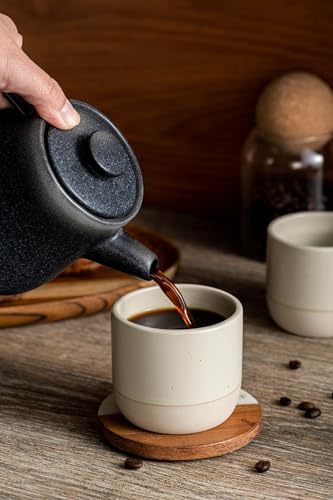 4 Pcs 8 oz Espresso Cups Set, 230ml Ceramic Coffee Cups, Small Tea & Demitasse Cups for Tea or Coffee, Coffee Mug for Home or Office