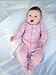 L'ovedbaby Baby Girls Organic Snap One-Piece Footies, Mauve, 0-3 Months US