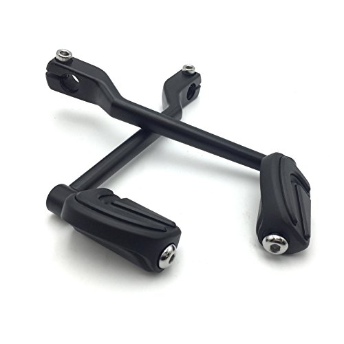 HTT Group Motorcycle Matte Black 2 PCs Billet Style Heel/Toe Shift Lever Gear Shift Foot Lever with Airflow Shifter Pegs For Harley FL Softail Touring Trike FLST FLT Road King Street Glide CVO