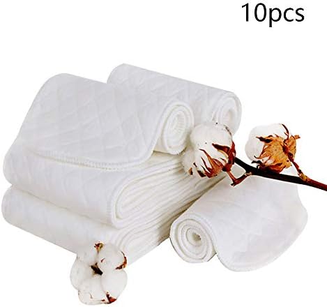 Muslin Burp Cloths 100% Cotton 3 Layers Extra Absorbent 10 Pack Large Nappies Cloth Diapers Wrap,Washable Reuseable(46x17cm)