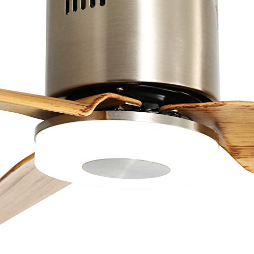 FINXIN Indoor Ceiling Fan Light Fixtures Black Remote LED 54 Ceiling