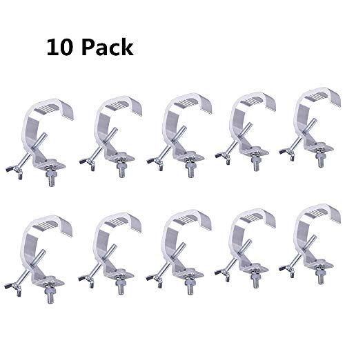 Ahlights 10pcs Stage Light Clamp Hook, Aluminum Alloy Clamp Safety Hang on Truss for Moving Head Light, Par Light (Max Load 88lbs)