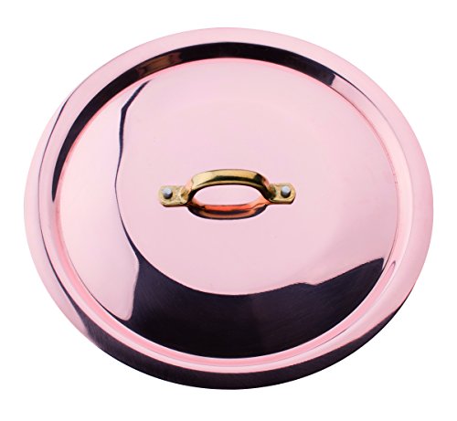 Pentole Agnelli ALCU12940 Lid with Bridge in Brass, Smooth Copper, Tin-Plated by Hand, 40 cm