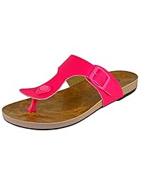 Cambridge Select Mujer Tanga Hebilla plana Slide Sandalia