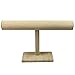 Ikee Design Wooden Linen Covered T-bar Jewelry Display Stand, Bracelet Bangle Watch Display Holder Stand, 12