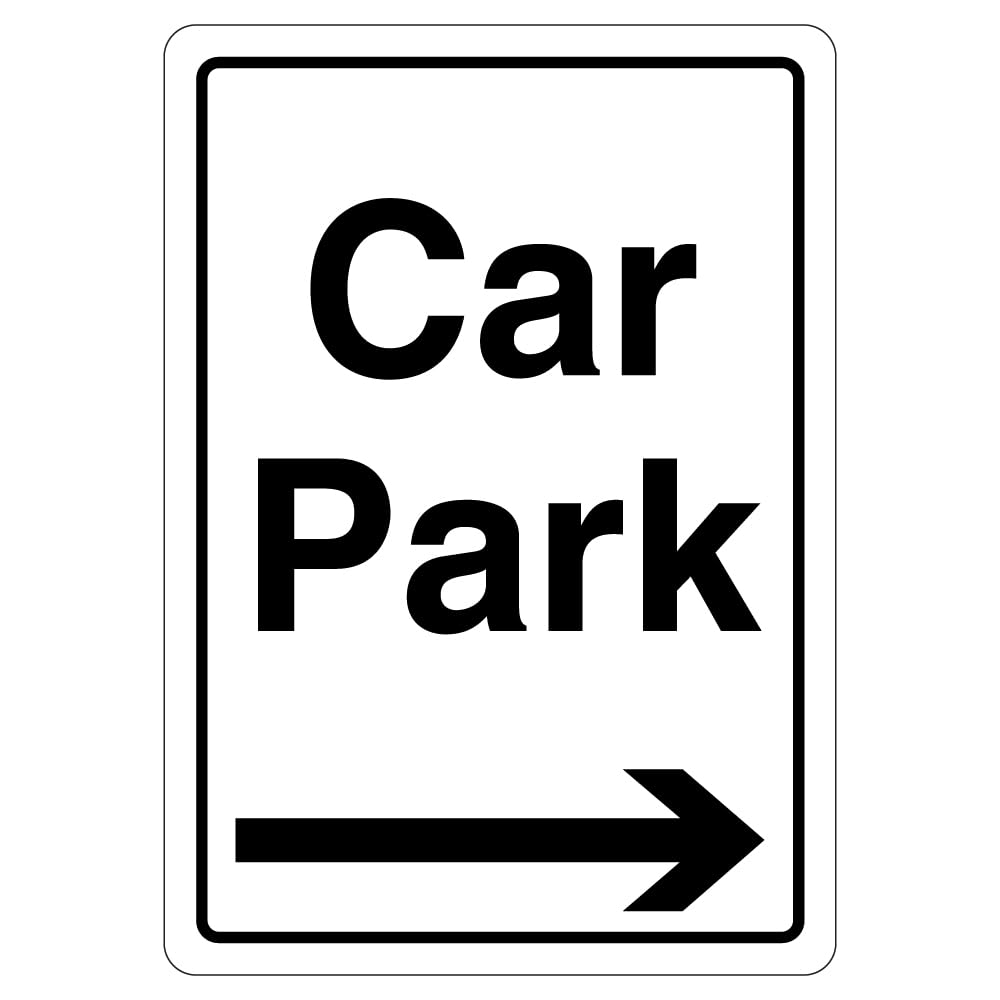 V Safety Car Park - Arrow Right 297 x 210 3mm Aluminium Composite Non-Reflective Safety Sign