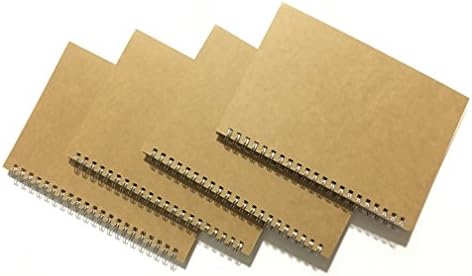 Timemorry Spiral Bound Sketchbook/Sketch Book/Sketch Pads/Drawing Notebook/Art Notebook/Travelers Notebook/Journal/Diary/Blank Writing Pads (32K-19x13cm (4Pack))