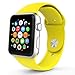 HuanlongTM New Soft Silicone Sport Style Replacement Iwatch Strap Band for Apple Wrist Watch Series 1 Series 2 (Yellow 42mm M/L)