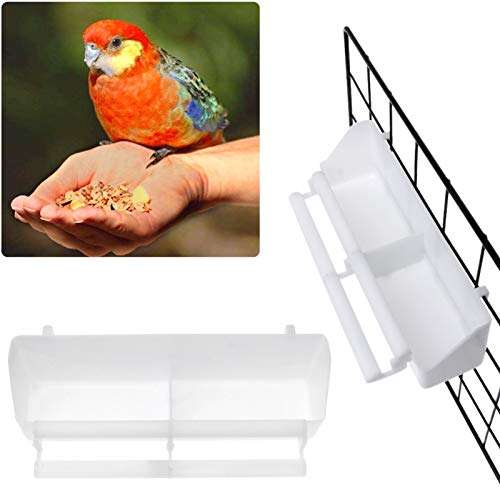 image for Wpmlady 2 Pcs Bird Feeder, Bird Food Bowl Cups White, Bird Bowl ,Bird 