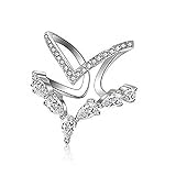 Double V-shape Ocean Wave Ring Cubic Zirconia