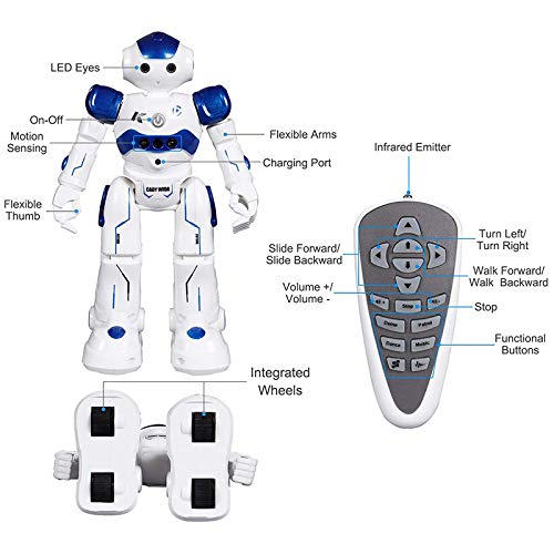 GEEDIAR Robot Toys, Remote Control Robots Interactive Walking Singing Dancing Smart Programmable Robotics Gifts for Kids