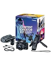 Canon EOS M50 Mark II Content Creator Kit, Mirrorless 4K Vlogging Camera Kit Includes EF-M 15-45mm Lens, Tripod Grip, Stereo Microphone
