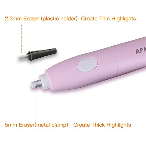Electric Erasers, Electric Eraser with 140 Refills, Battery Operated Eraser, Electric Eraser Kit for Artists, Art Pencils, Drawing, Painting, Sketching, Drafting, Arts and Crafts-Pink
