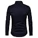 Manwan walk Men's Slim Fit Business Casual Cotton Long Sleeves Solid Button Down Dress Shirts (Large, Black)