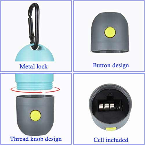 Blulu 3 Set Dog Poop Waste Bag Holder Dispenser with LED Flashlight and 3 Rolls LeakProof Dog