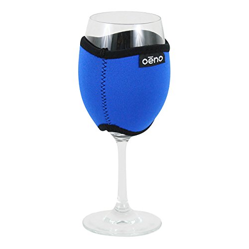 Oenophilia Vino Hug Neoprene Wine Glass Sleeve, Blue