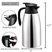 BonNoces 68 Oz Stainless Steel Coffee Carafe/Thermal Carafe - Dust Proof Cover - Fully Sealed - 2L Large Double Wall Vacuum Insulation Thermos - Keep Drink Hot and Cold (Silver)