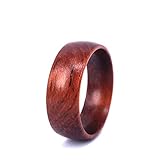 SOLEED Rings Wooden Wedding Band For Men and Women, 8mm Natural Koa Wood Ring, Comfort Fit Design, Domed Top