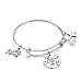 AnotherKiss Inspirational Stainless Steel Jewelry Gift Expandable Wire Bangle Charm Bracelet for Girls Women