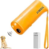 Frienda LED Ultrasonic Dog Repeller and Trainer Device 3 in 1 Anti Barking Stop Bark Handheld Dog Training Device (Yellow)