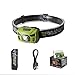 USB Headlamp,Bright 650 Lumens Rechargeable Lightweight Sensor LED Headlamp w/Red Light,Outdoor Head Lamp Flashlight Waterproof for Running Fishing Spot Flood Beam,Adjustable Headband for Kids Adult