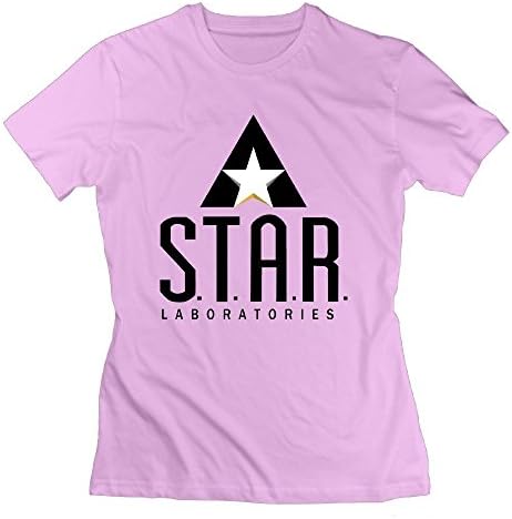 WBARD Women's Star Labs - S.T.A.R. Comics Hero Flash Laboratories Logo Tee Pink