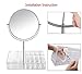 7 Inch Vanity Makeup Mirror with Makeup Organizer -1x/3X Magnifying Double-Sided Makeup Mirror-Polished Chrome