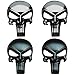 AMOCHY Creatrill 4 Pieces Bundle of Black & Gunmetal Plating 3D Metal Decal/Sticker - Tactical Skull for Gun Magazine, Magwell, Mag, Car, Truck, Motorcycle, etc