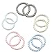 Spiral Hair Ties No Crease Elastic Ponytail Holders Phone Cord Traceless Hair Ring Suitable for All Hair Types 5 Colors,2pcs/color, 10 Pack