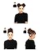 Bella Hair 100% Real Human Hair Scrunchie Messy Bun Hair Pieces for Women, Natural Looking Elastic Wavy Curly Up-Do Chignon Extensions (#1B Natural Black)