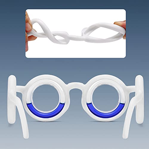 Anti Motion Sickness Glasses, Raised Airsick Sickness Seasickness Glasses for Sport Travel Gaming, Ultra-Light Portable Nausea Relief Glasses, No Lens Liquid Glasses for Adults or Kids