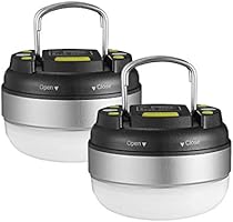 LEDランタン 電池式 【明るさ 130ルーメン/実用点灯7-27時間/防滴】3つの点灯モード 電球色 アウトドア/応急/防災用品 2個セット シルバー